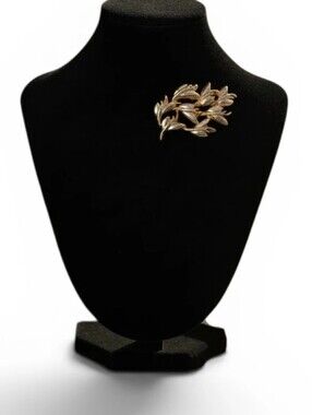 Vintage 50s 60s Gold & Silver Two-Tone Leaf Brooch